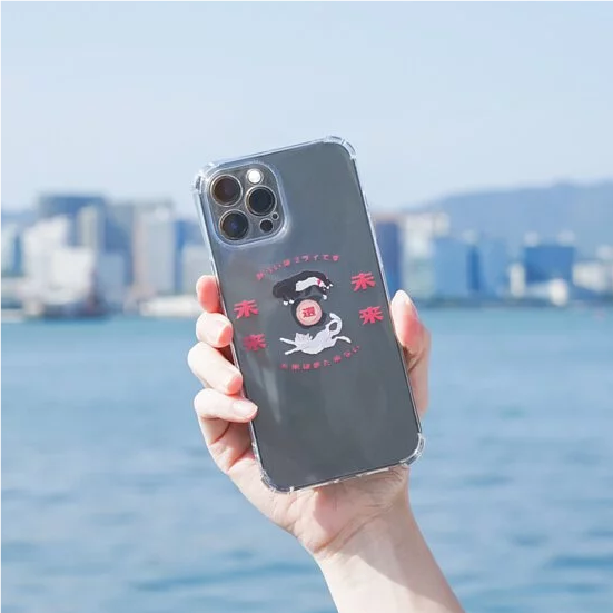 《Lazy Cat Phone Case》Clear｜Retro Red