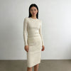 Knitted solid color midi skirt