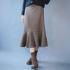 High-waisted fitted knit mermaid skirt