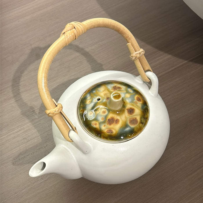 Marbled clay teapot