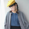 Stretchy high neck striped top
