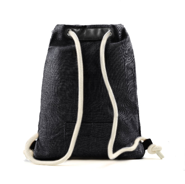 Back view of the Light of Dawn Sake Bag in Black Denim at Grandmama Store in Hong Kong.