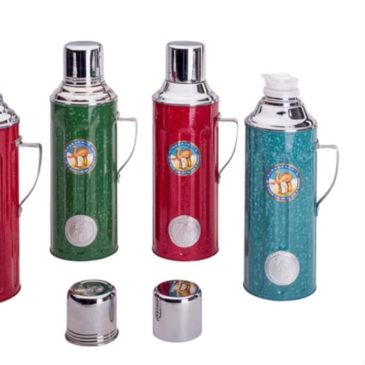 Camel 331B 1100ml Glass Vacuum Flask color collection with open cup caps at Grandmama Store in Hong Kong