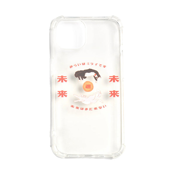 Clear Lazy Cat Phone Case in Retro Red edition at Grandmama Store in Hong Kong.