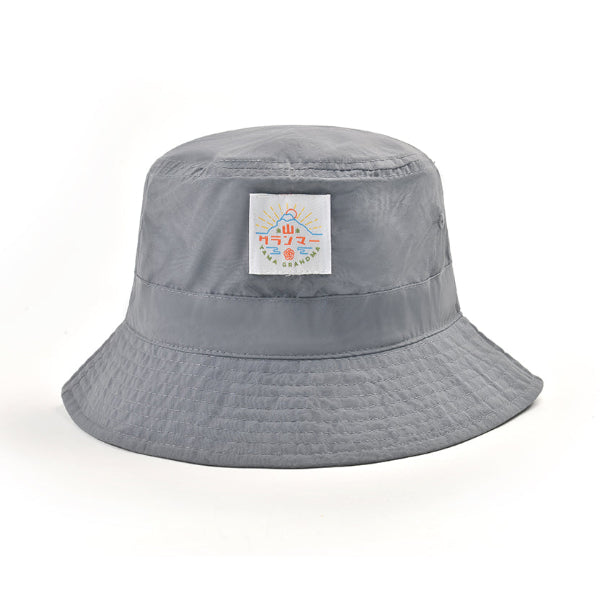 Front angle of the grey Yama Workwear Bucket Hat at Grandmama Store in Hong Kong.