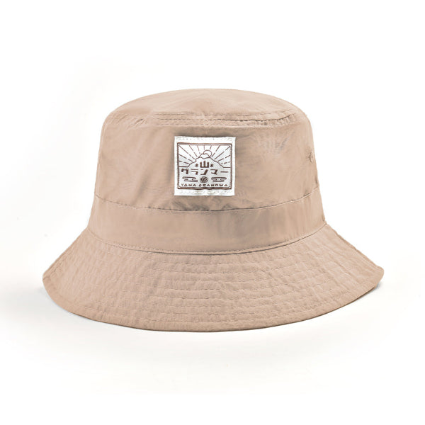 Front angle of the khaki beige Yama Workwear Bucket Hat at Grandmama Store in Hong Kong.
