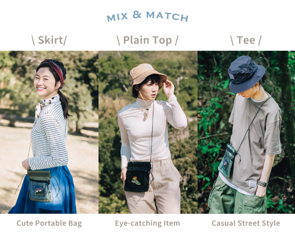 Mix-and-match outfit guide for the Yama Multifunctional Bag at Grandmama Store in Hong Kong.