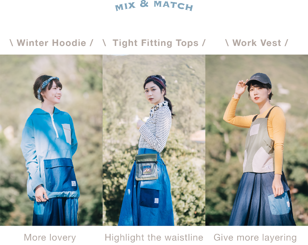 Mix-and-match outfit guide for the Yama Ocean Pocket Dress at Grandmama Store in Hong Kong.