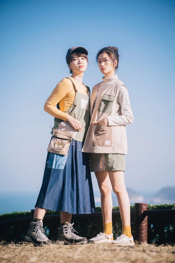 Outdoor lifestyle lookbook featuring the Yama Multifunctional Bag at Grandmama Store in Hong Kong.