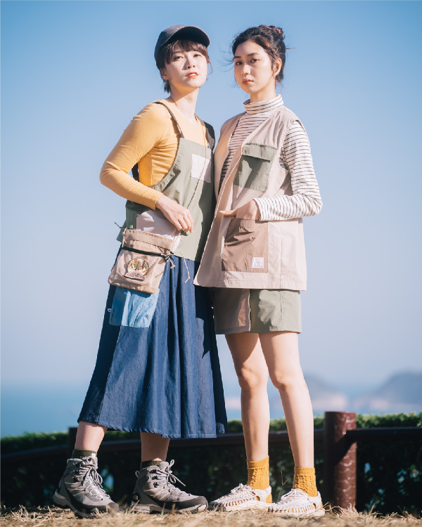 Outdoor portrait featuring the dark blue Yama Ocean Pocket Dress at Grandmama Store in Hong Kong.
