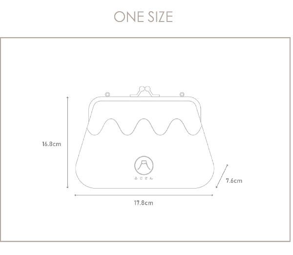 Size dimension diagram for the Mt. Fuji Pocket Bag displaying height, width, and depth measurements at Grandmama Store in Hong Kong.