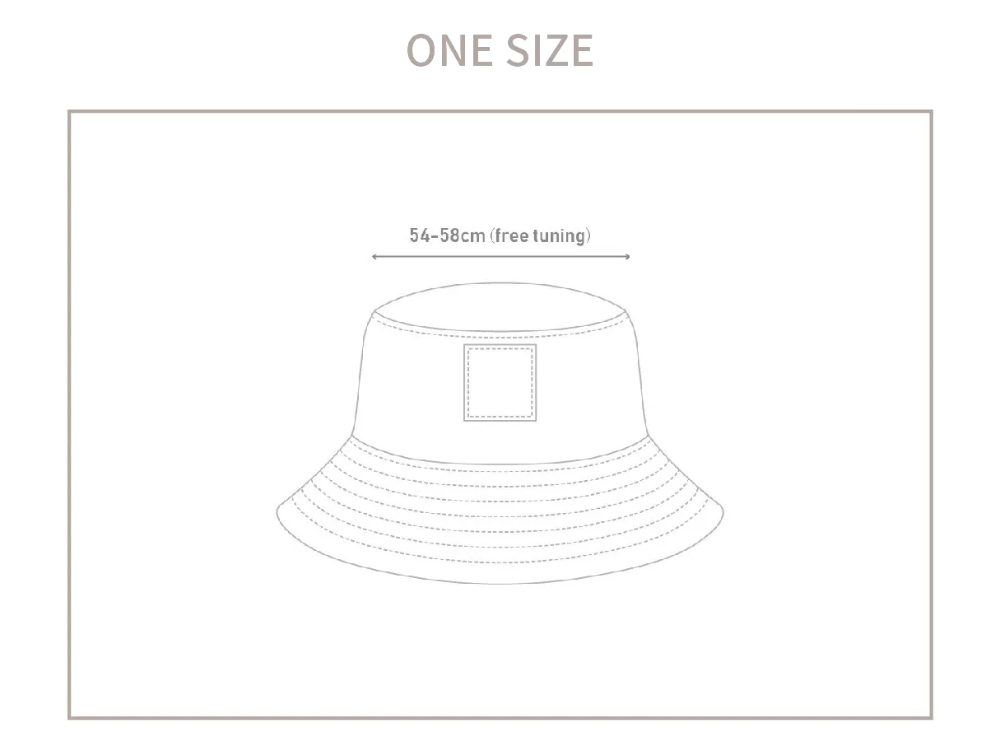 Size guide diagram for the Yama Workwear Bucket Hat at Grandmama Store in Hong Kong.