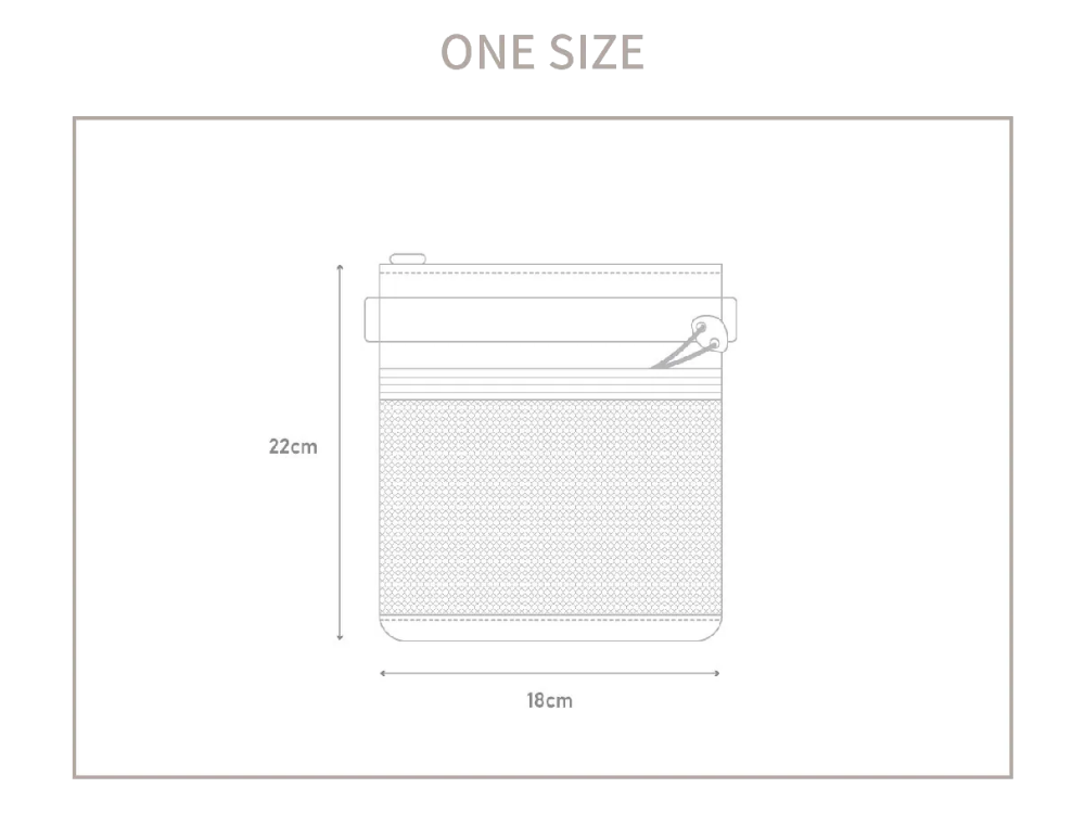 Size guide diagram showing measurements for the Yama Multifunctional Bag at Grandmama Store in Hong Kong.