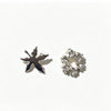 Silver Maple Leaf & Crystal Flower Earrings