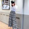 Brushstroke floral maxi skirt