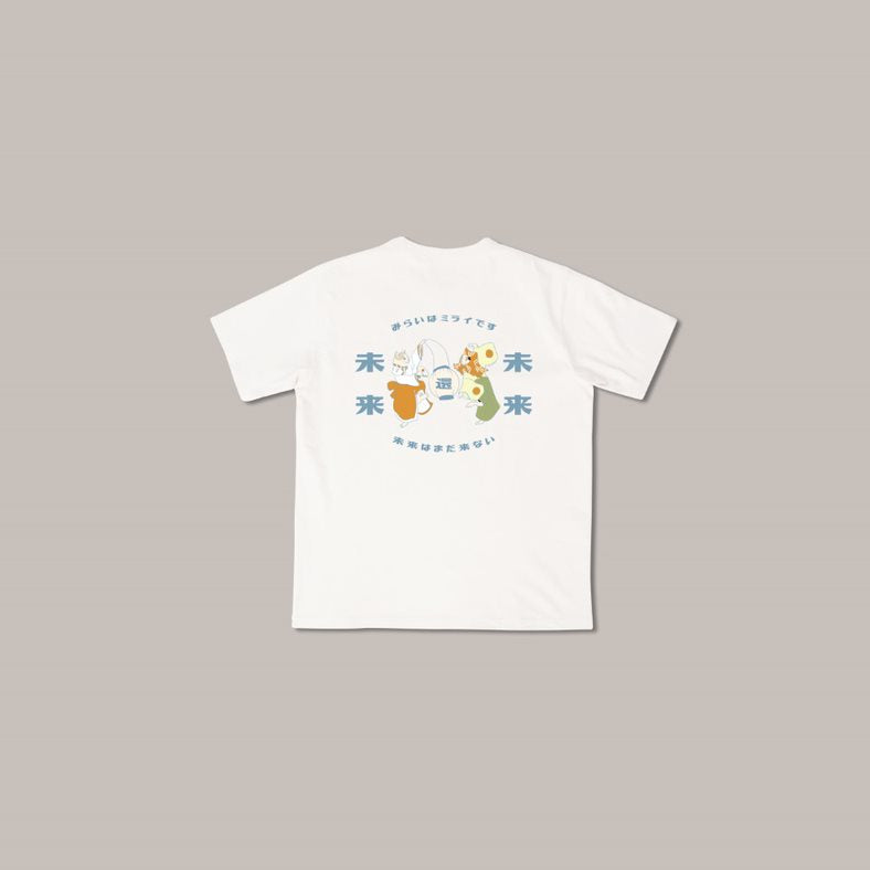 《祭典貓·未來還未來》 - 白｜夏祭り Tee T-Shirt