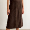 High-waisted pleated A-line skirt