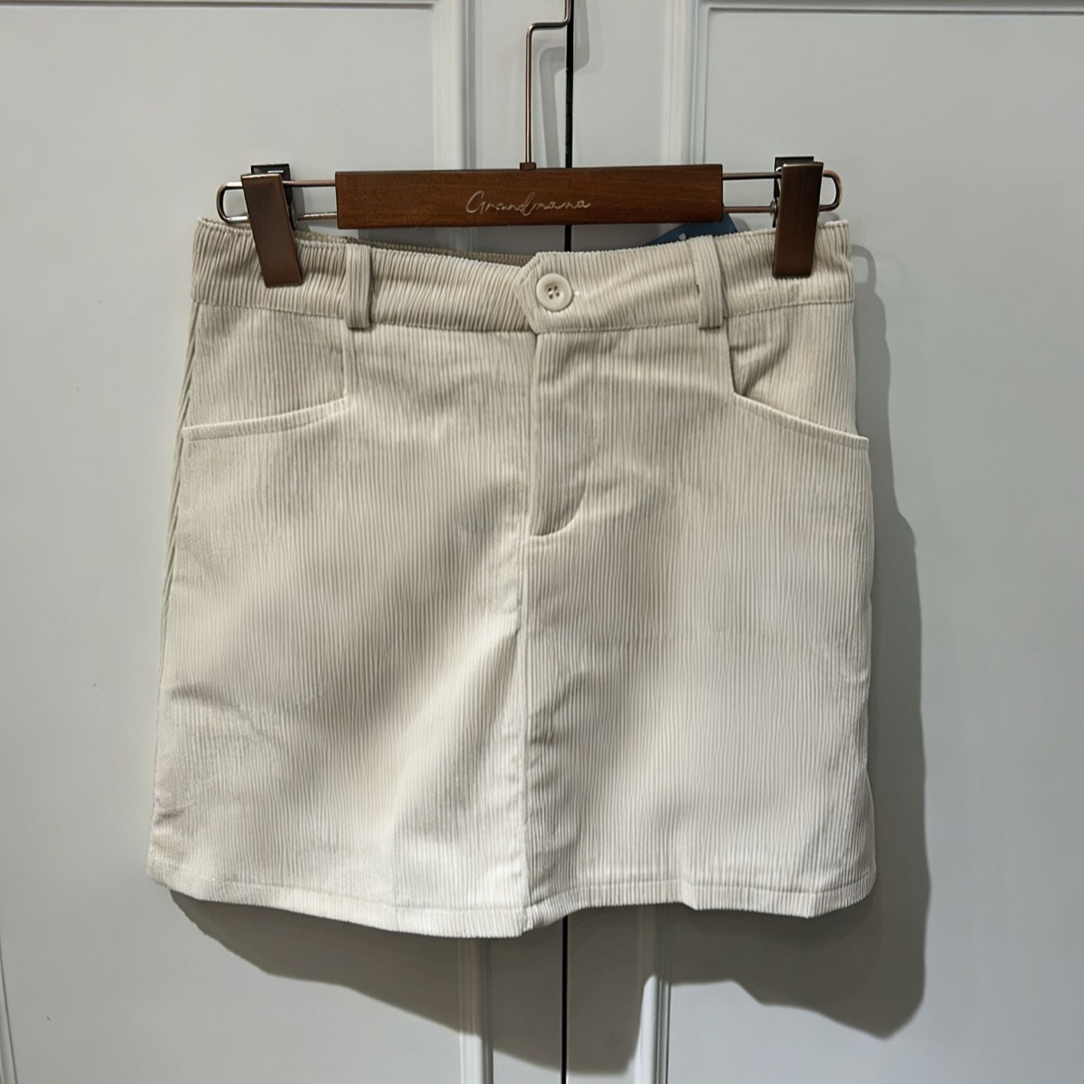 Corduroy utility mini skirt