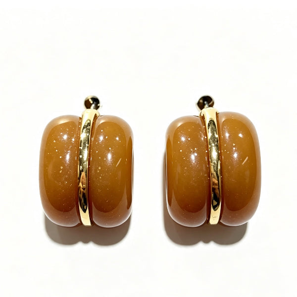 grandmama-cafe-gold-center-bar-caramel-glitter-resin-stud-earrings-hong-kong