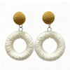 Woven Bead Furry Earrings